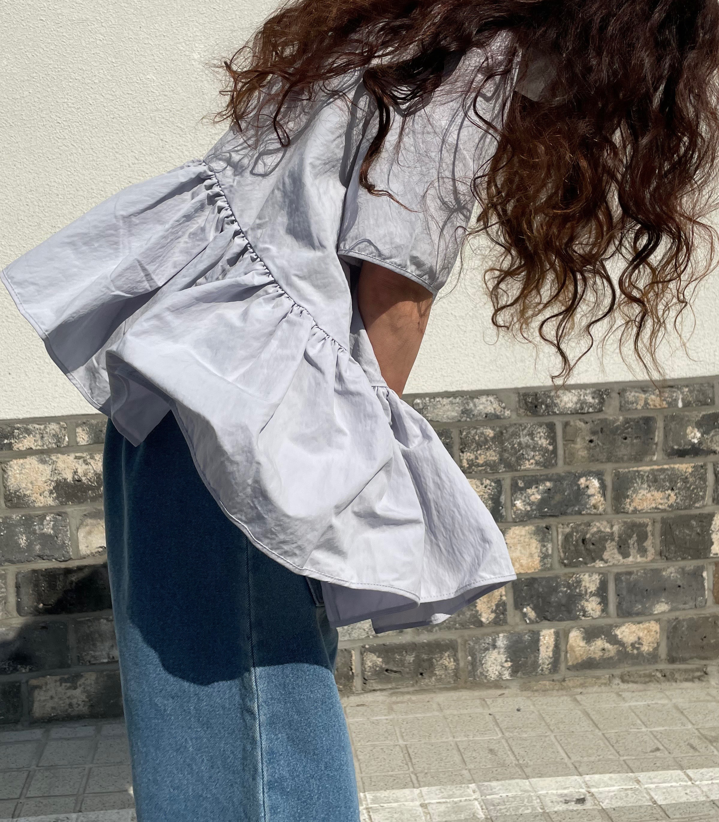 paper frill blouse
