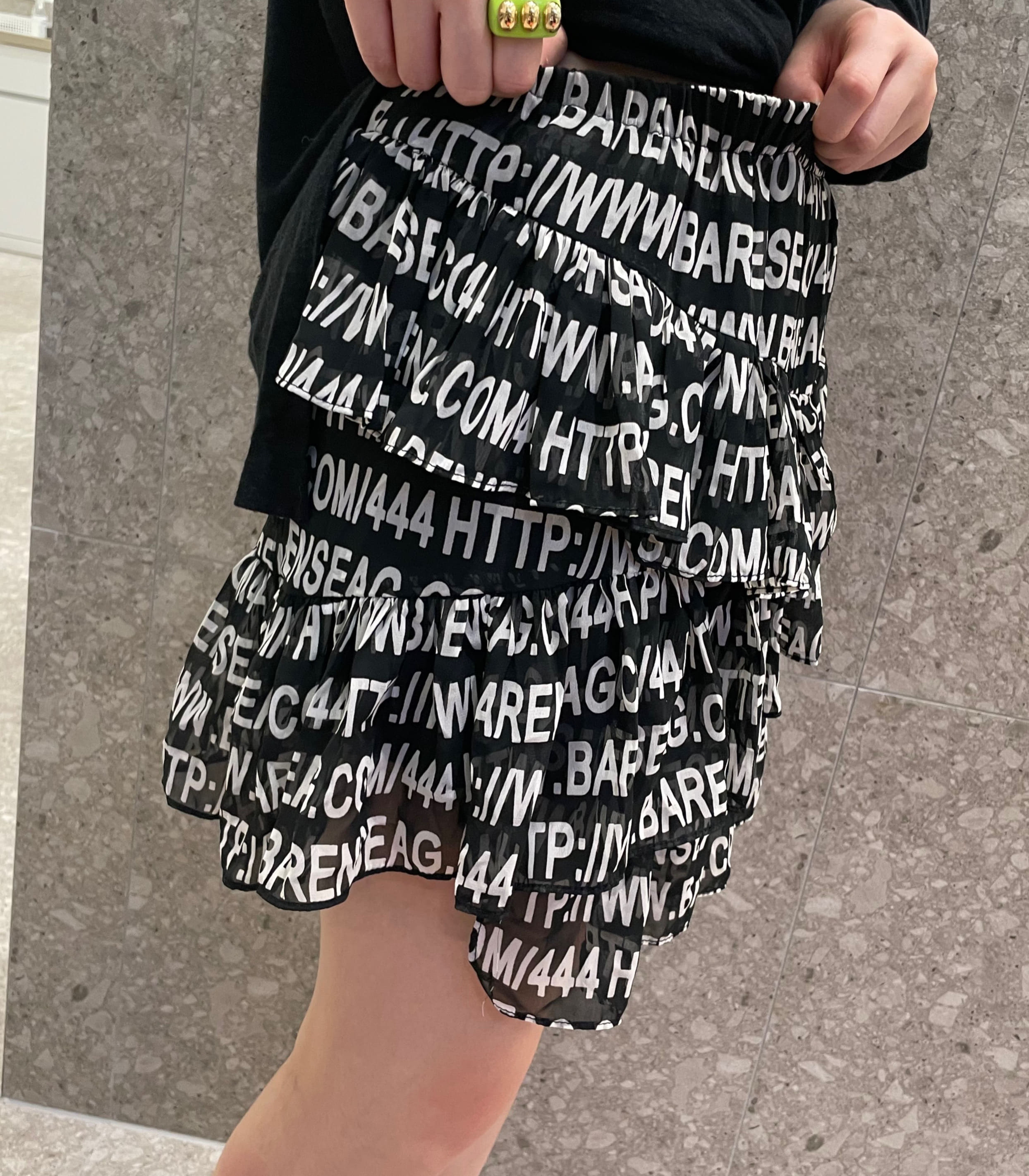 lettering mini skirt