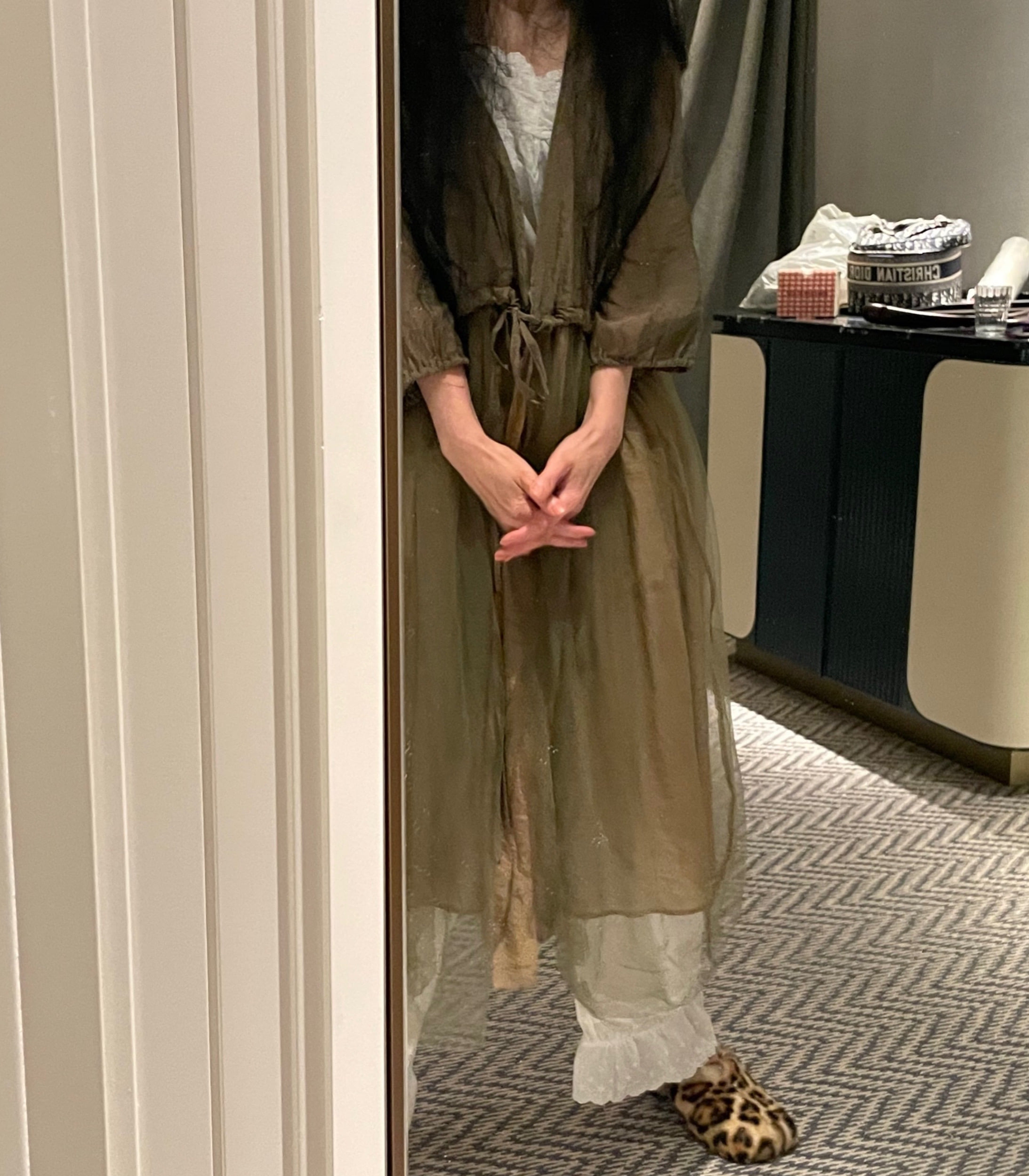 chiffon robe cardigan